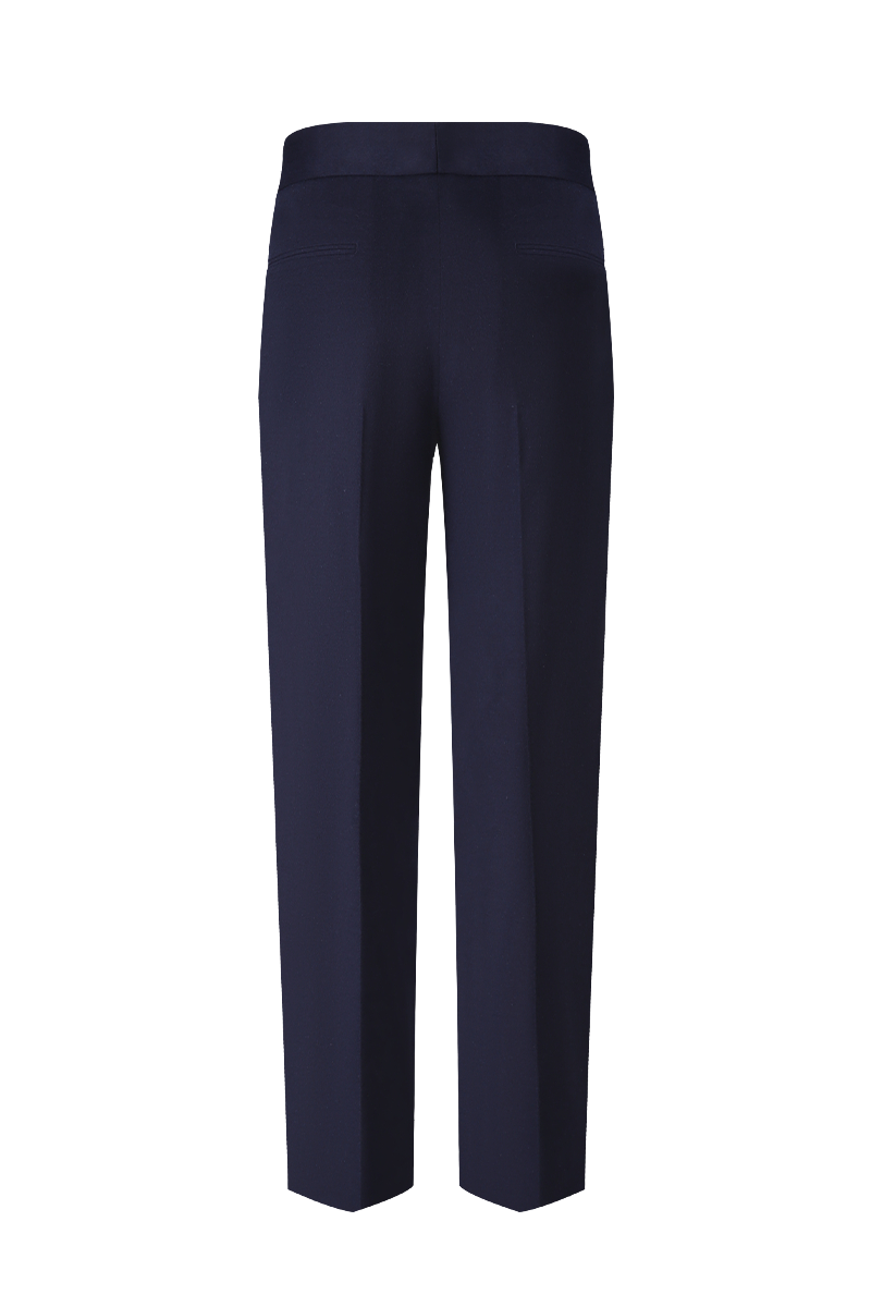 Bespoke navy blue cashmere and silk pants – luxury men’s fashion with custom tailored fit