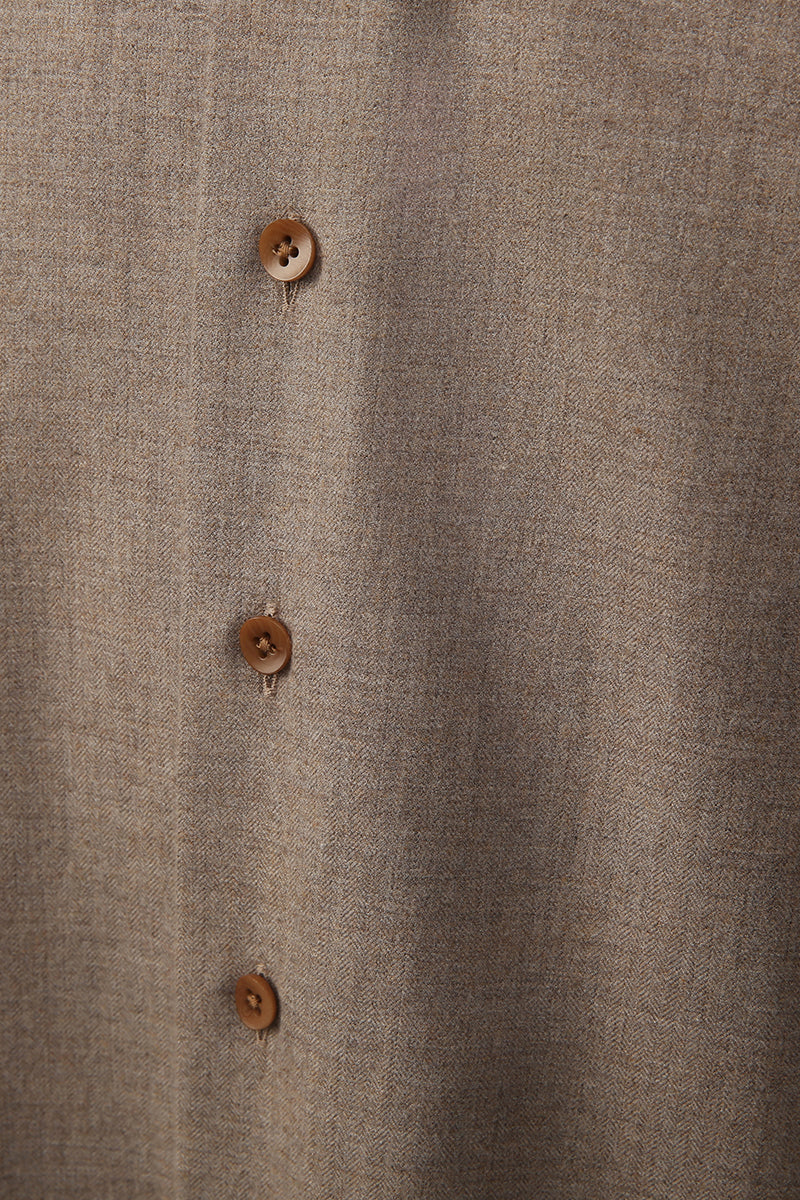 Custom light brown yak wool shirt with premium soft texture