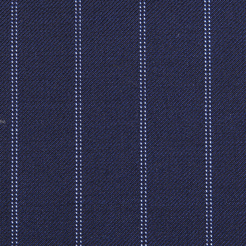 Navy Pinstripe Fabric Close Up
