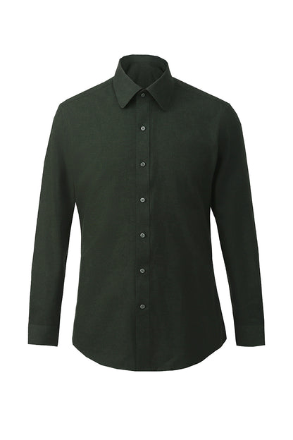Bespoke dark green dress shirt – luxury men’s fashion with custom tailored fit