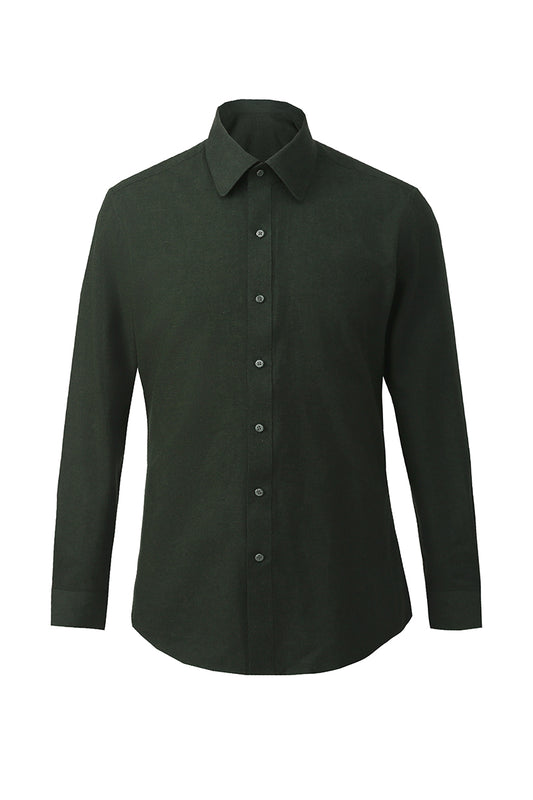 Bespoke dark green dress shirt – luxury men’s fashion with custom tailored fit