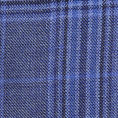 Blue Plaid Fabric Close Up