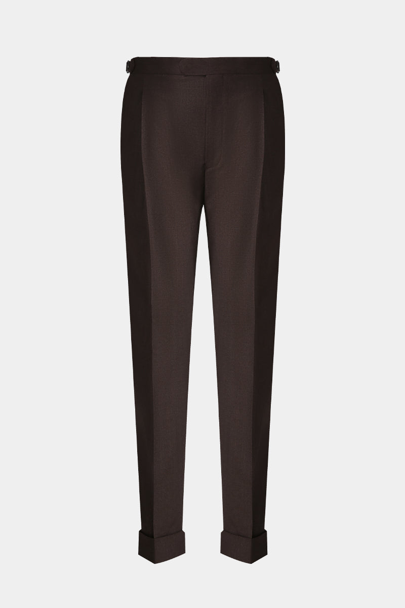 Bespoke coffee wool flannel pants – luxury men’s fashion with custom tailored fit