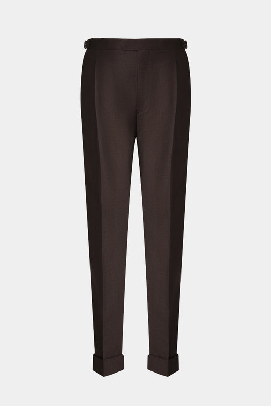 Bespoke coffee wool flannel pants – luxury men’s fashion with custom tailored fit