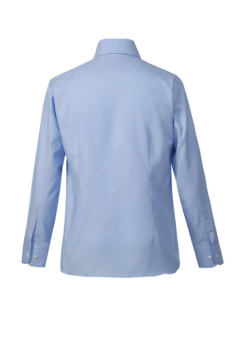 Light blue dress shirt styled for business or wedding attire