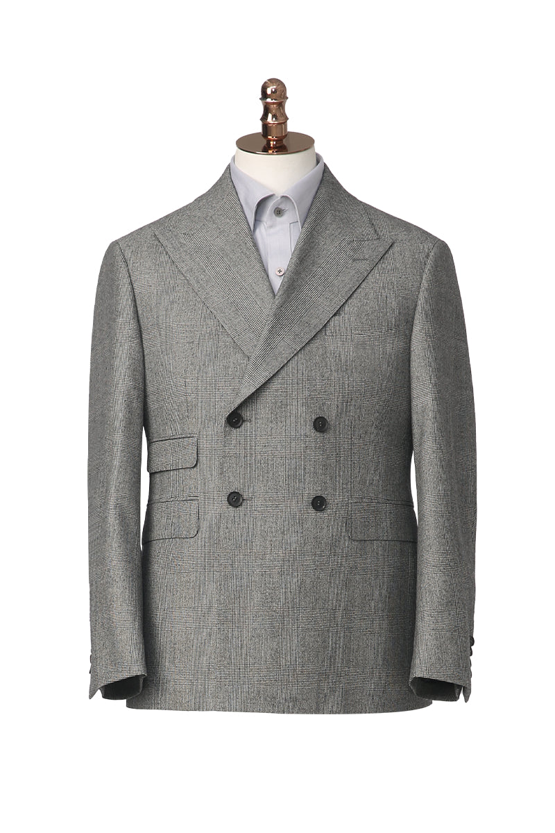Bespoke Prince of Wales grey check blazer – luxury men’s fashion with custom tailored fit
