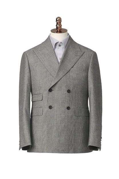 Bespoke Prince of Wales grey check blazer – luxury men’s fashion with custom tailored fit