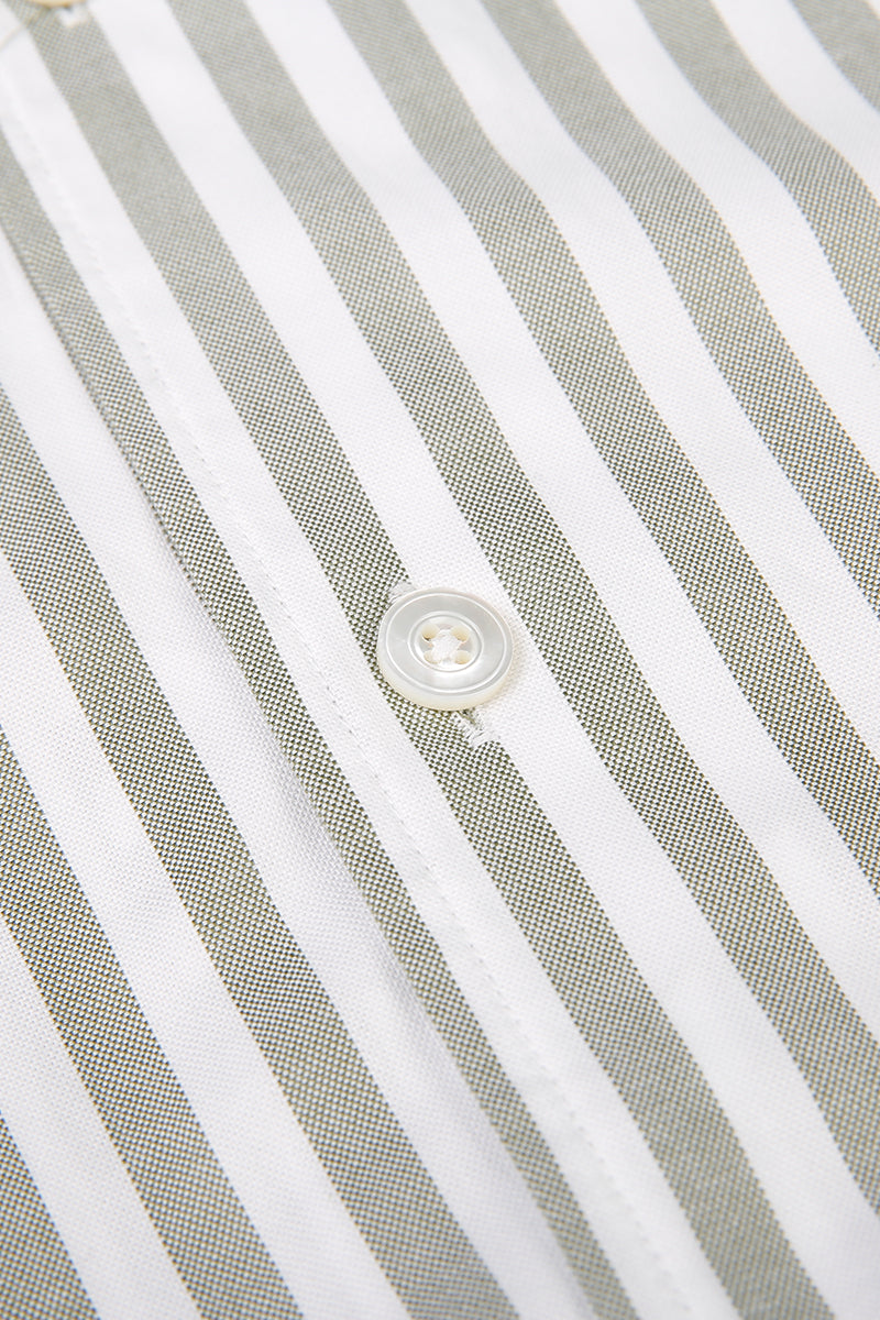 Custom sage green striped shirt with premium cotton