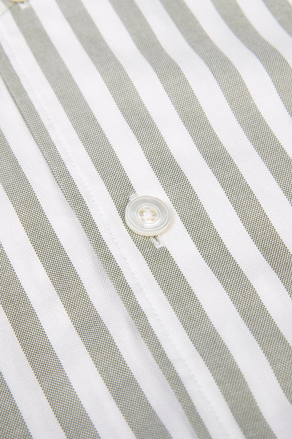 Custom sage green striped shirt with premium cotton