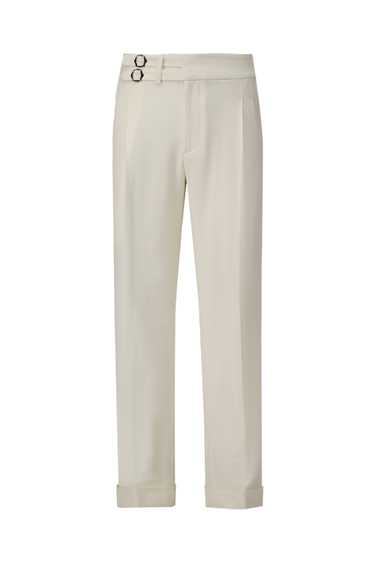 Bespoke white dress pants – luxury men’s fashion with custom tailored fit