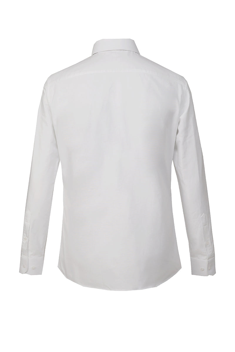 White dress shirt styled for business or wedding attire